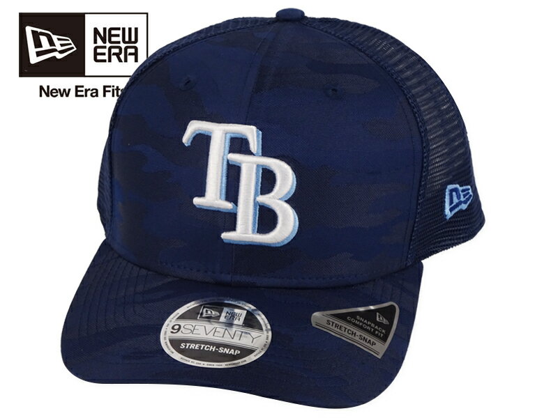 NEWERA ニューエラ 9SEVENTY SUBTLE CAMO TAMPA BAY RAYS STRETCH MESHCAP NAVY 970 タンパ ベイ レイズ ストレッチメッシュキャップ サトルカモ ネイビー 22752 