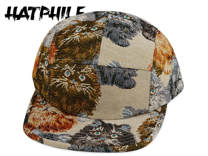 HATPHILE ハットファイル UNIQUE CAT JACQUARD 5PANEL CAMPCAP キャット キャンプキャップ 22552 