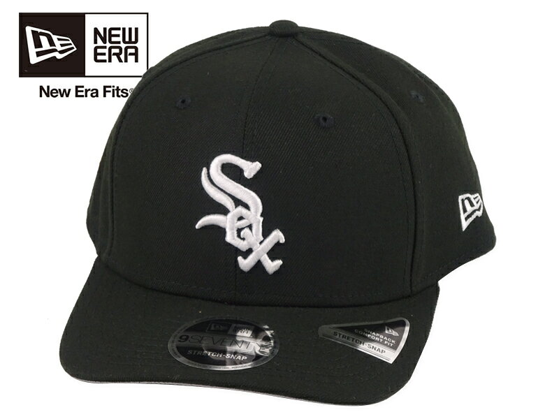 乐天商城 - NEWERA ニューエラ 9SEVENTY CHICAGO WHITESOX STRETCH CAP BLACK 970 シカゴホワイトソックス ストレッチキャップ ブラック 22442 22897[メンズ レディース]