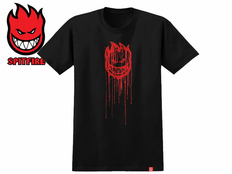 Rakuten - SPITFIRE スピットファイヤー BIGHEAD DRIPPER TEE BLACK/RED ドリッパー ブラック/レッド Tシャツ 22878 [半袖 SKATE SK8 スケボー]　10P25Oct14