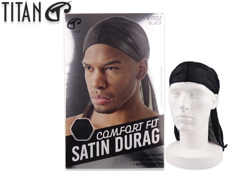 Rakuten - ☆TITANDONNA【タイタンドナ】SATIN DU-RAG BLACK サテン ドゥーラグ ブラック 2070【メール便対応】【帽子を汗から守る優れモノ】