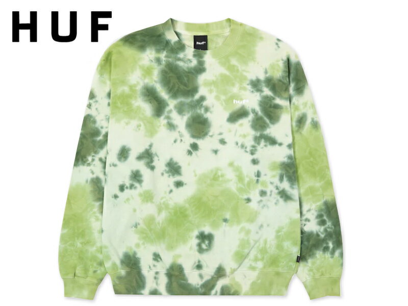HUF �ϥ� TIE DYE 89 LOGO CREWNECK GREEN ���롼�ͥå� ���꡼�� 22628 [�����ܡ� �������ȥܡ��� ��� ��ǥ�����]