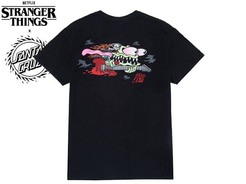 SANTA CRUZ×STRANGER THINGS サンタクルーズ×ストレンジャー・シングス EDDIE SLASHER BLACK HEAVYWEIGHT T-SHIRTS エディ・スラッシャー Tシャツ ブラック 22730