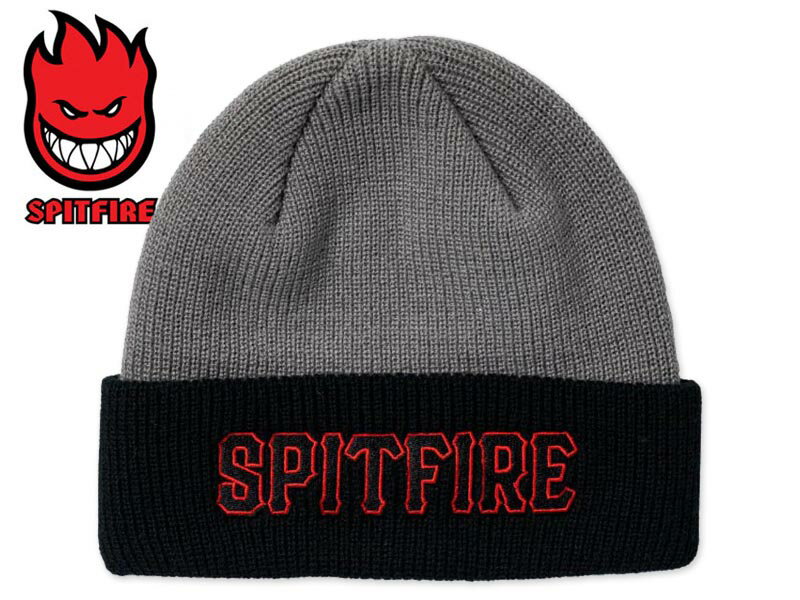 SPITFIRE NO1 ナンバー1ビーニー SPITFIRE WHEELS SPITFIRE CUFF BEANIE HELLFIRE SCRIPT PATCH BLACK