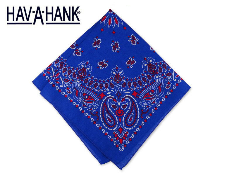 HAV-A-HANK ハブアハンク PISLEY BANDANA BLUE/RED ペイズリー バンダナ ブルー/レッド 12111 20799 21221
