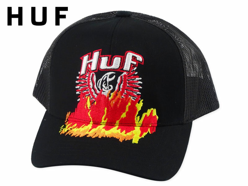 HUF ハフ PHOENIX TRUCKER CAP BLACK メッシュキャップ ブラック 22838 [スケボー スケートボード メンズ レディース]