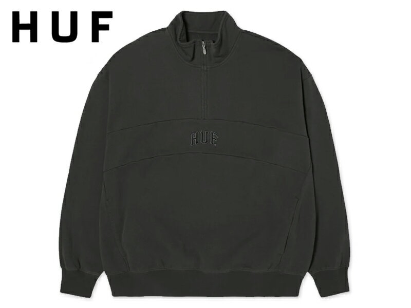 HUF �ϥ� ARCH ENZYME 1/4 ZIP FLEECE VINTAGE BLACK ���å� �ե꡼�� �ӥ�ơ����֥�å� 22626 [�����ܡ� ��...