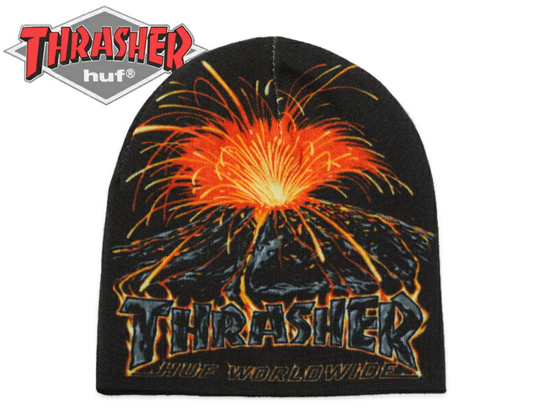 Rakuten - HUF×THRASHER ハフ×スラッシャー MELTDOWN REVERSIBLE BEANIE BLACK リバーシブルビーニー ブラック 22710 [スケボー スケートボード メンズ レディース]