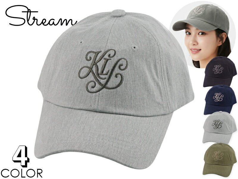 Rakuten - ORIGINAL オリジナル KL MONOGRAM COTTON CAP モノグラム コットン キャップ 22823 [イニシャル 女の子 春夏 韓国ファッション 韓国トレンド アルファベット ロゴ 通気性 uv 小顔効果 おしゃれ マストバイ ]
