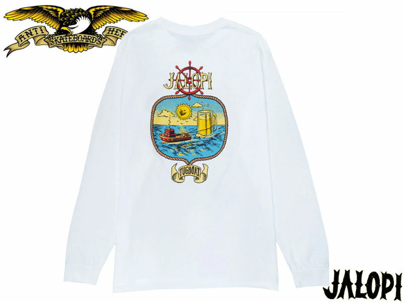 Rakuten - ANTIHERO アンタイヒーロー JALOPI TUGBOAT LONG SLEEVE T-SHIRTS WHITE ロングスリーブ Tシャツ ホワイト 22867[半袖 SKATE SK8 スケボー アンチヒーロー]10P30Nov14