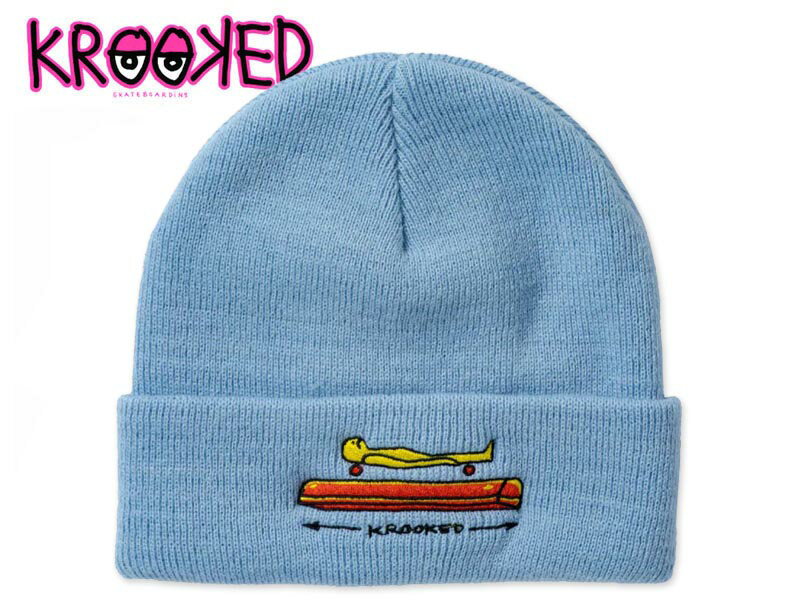 KROOKED クルキッド KOFFIN CUFF BEANIE LIGHT BLUE ライトブルー 22411 [GONZ ゴンズ スケボー ニットキャップ ニット帽]