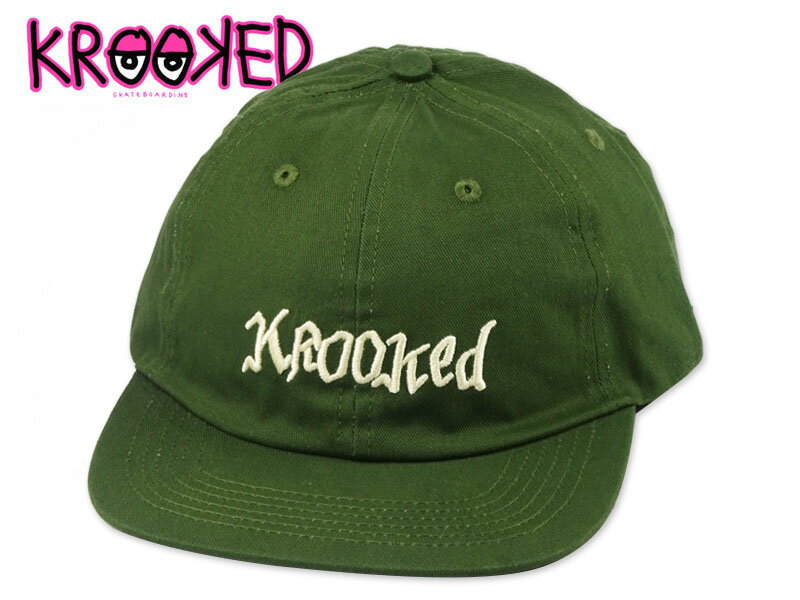 Rakuten - KROOKED クルキッド OUBLE OK SCRIPT STRAPBACK OLIVE/CREAM キャップ オリーブ/クリーム 22865 [GONZ ゴンズ スケボー クルックド ]