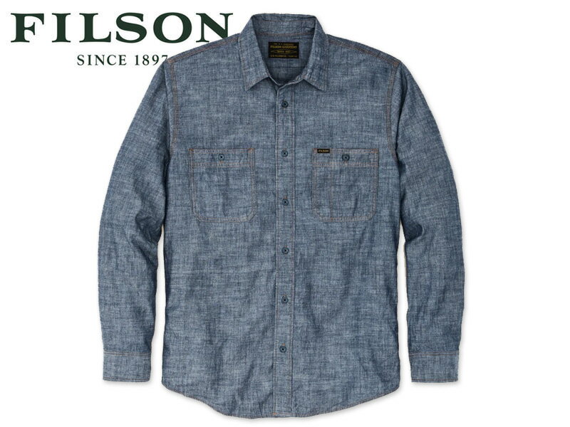 FILSON フィルソン CHAMBRAY CPO SHIRT - RINSED INDIGO CHAMBRAY シャンブレー CPOシャツ リンスインディゴシャンブレー 22934 