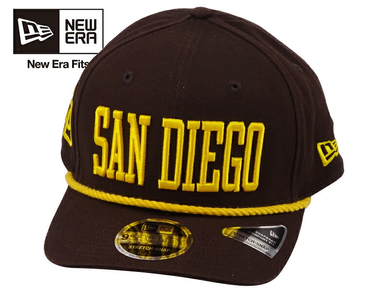 NEWERA ニューエラ 9SEVENTY WORD MARK SANDIEGO PADRES STRETCH CAP BROWN/YELLOW 970 サンディエゴ パドレス ストレッチキャップ ブラウン/イエロー 22740 [メンズ レディース]
