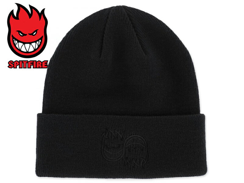 SPITFIRE スピットファイヤー ETERNAL CUFF BEANIE BLACK ビーニー ブラック 22648 [SK8 SKATEBOARD ニットキャップ ニット帽 秋冬]