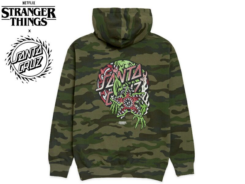 SANTA CRUZ×STRANGER THINGS サンタクルーズ×ストレンジャー・シングス DEMOGORGON DOT PULLOVER HOODED HEAVYWEIGHT FOREST CAMO デモゴルゴン フーディー フォレストカモ 22728