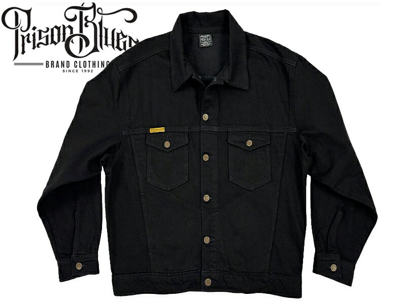 PRISON BLUES プリズンブルース WESTERN JACKET UNLINED RINSED BLACK ウエスタンジャケット リンスドブラック 22694