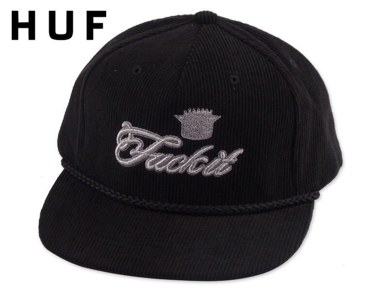 乐天商城 - HUF ハフ FUCK IT LUX CORDUROY SNAPBACK CAP BLACK コーディロイ スナップバックキャップ ブラック 22959 [メンズ レディース]
