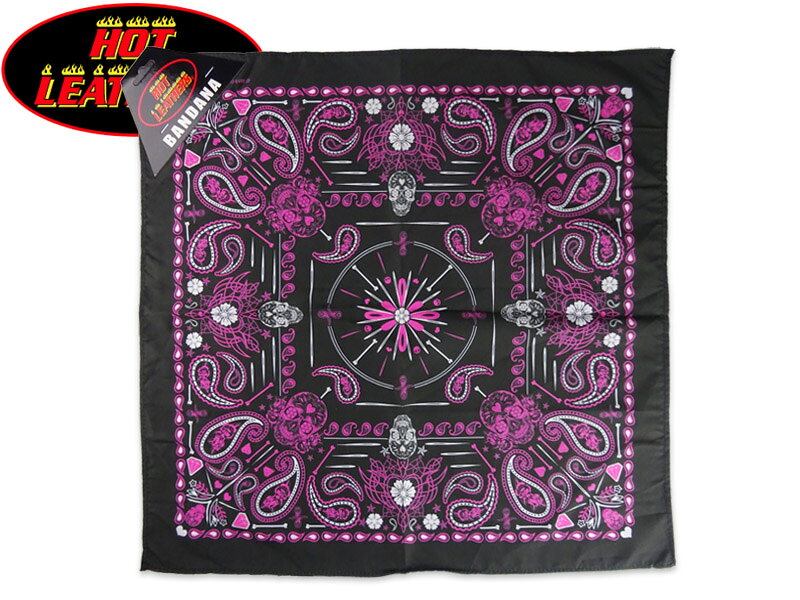 HOT LEATHERS ホットレザー PAISLEY SKULL BANDANA PINK オリジナル バンダナ ペイ...