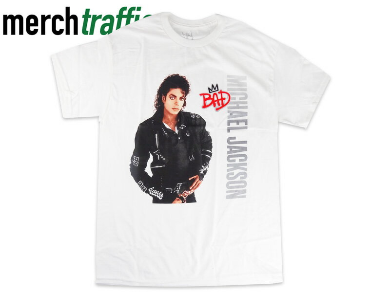 MERCH TRAFIC マーチトラフィック MICHAEL JACKSON BAD SILVER LOGO T-SHIRTS WHITE マイケルジャクソン バッド シルバーロゴ Tシャツ 23013