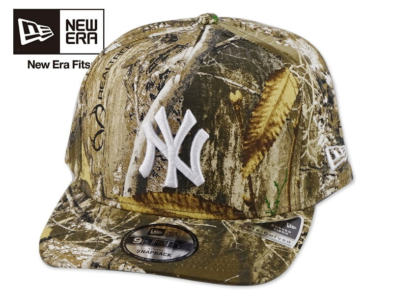 9FIFTY A-FRAME PRE CURVED 5パネルタイプキャップ。コットン生地を使用し、ボディーをリアルツリーで纏めた限定企画のアイテムです。 サイズ　:FREE SIZE、 素材　：コットン ※総柄のため、生地の裁断位置により商品画像とは柄が異なります。