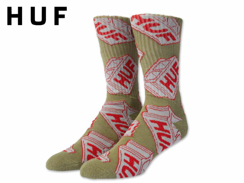 HUF ハフ CINDER BLACK CREW TAN ソックス タン 21840 [SOCK スケボー スケートボード メンズ レディー..