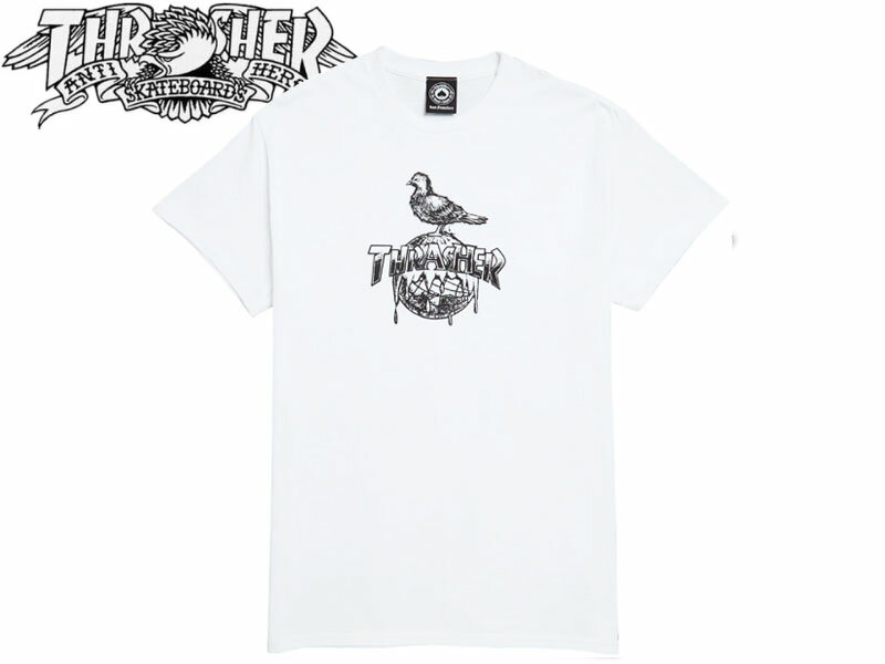 Rakuten - THRASHER×ANTI HERO スラッシャー×アンタイヒーロー COVER THE EARTH T-SHIRTS WHITE Tシャツ ホワイト 21815 [スケボー スケートボード メンズ レディース]