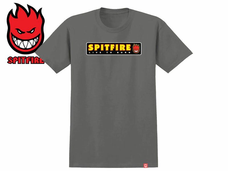 SPITFIRE スピットファイヤー LIVE TO BURN T-SHIRT CHARCOAL ビッグヘッド Tシャツ チャコール 21694 [半袖 SKATE SK8 スケボー SUPREME]　10P25Oct14