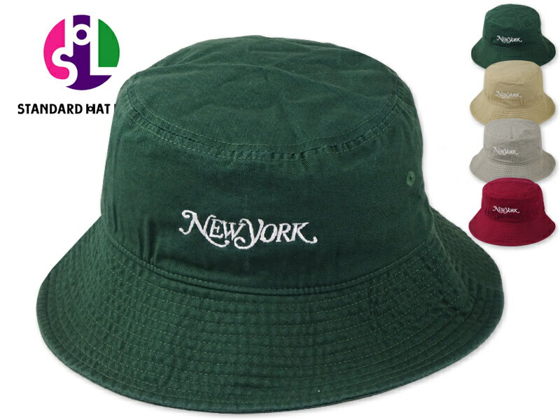 Rakuten - STANDARD HAT LABO スタンダードハットラボ NEWYORK MAG LOGO STONE WASHED BUCKET ニューヨークマグロゴ バケットハット 21604 [メンズ レディース]