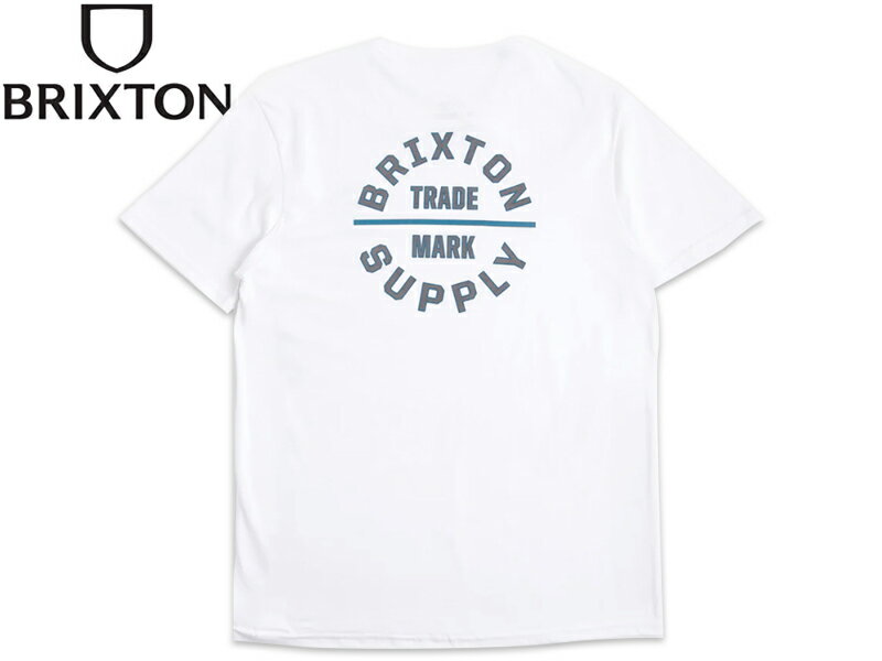 BRIXTON ブリクストン OATH V T-SHIRTS WHITE/CHINOIS GREEN/BLUE DANUB Tシャツ ホワイト/シノワグリーン/ブルー 21715　22189(4.0)