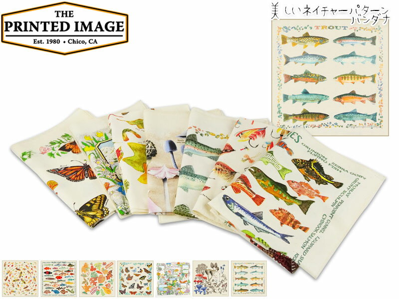 THE PRINTED IMAGE プリントイメージ Nature Print BANDANA ネイチャー バンダナ 21910
