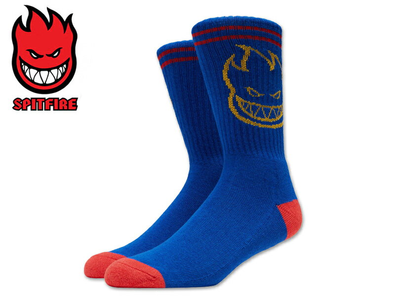 Rakuten - SPITFIRE スピットファイア BIGHEAD SOCKS BLUE/YELLOW/RED ソックス ブルー/イエロー/レッド 21704 [スケボー 靴下 くつした SKATE スケート]　10P21Feb15