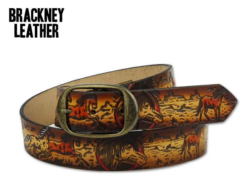 BRACKNEY LEATHER WORKS ブラックニーレザーワークス LEATHER BELTS FORCE アメリカ製型押レザー ベル..