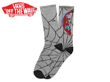 ☆VANS X MARVEL【バンズ×マーベル】SPIDERMAN SOCKS HEATHER GREY スパイダーマン ソックス ヘザーグレー 16783 [靴下 SKATE SK8 スケボー ヴァンズ] 　10P18Jun16