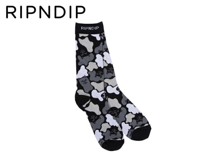 ☆RIPNDIP【リップンディップ】Blizzard Socks Black Camo カモソックス ブラックカモ 16633 [CAT 猫 ネ..