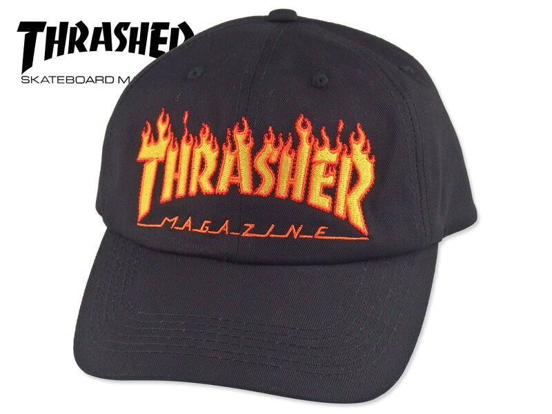 Rakuten - ☆THRASHER【スラッシャー】FLAME OLD TIMER HAT BLACK フレーム キャップ ブラック 16220 [スケボー SNAPBACK スナップバック]　10P07Nov15