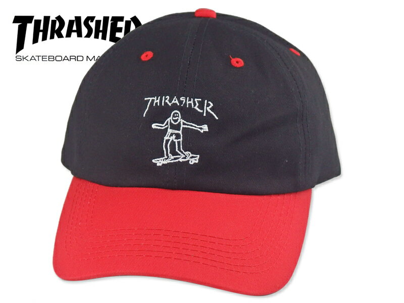 ☆THRASHER【スラッシャー】GONZ OLD TIMER HAT BLACK/RED フレーム キャップ ブラック/レッド 15374 スケボー SNAPBACK スナップバック 10P07Nov15