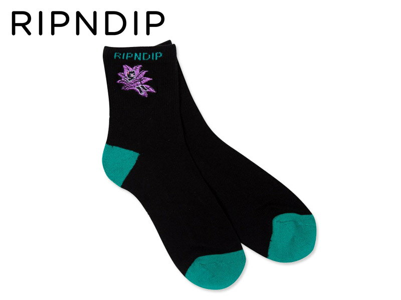 Rakuten - ☆RIPNDIP【リップンディップ】Tucked In Socks Black ソックス ブラック 17799 [CAT 猫 ネコ スケボー SKATE スケートボード] 10P19Dec15