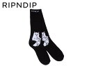 ☆RIPNDIP【リップンディップ】Lord Nermal socks Black ソックス ブラック 15508 20837[CAT 猫 ネコ スケボー SKATE スケートボード] 10P19Dec15