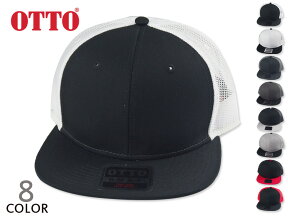 ☆OTTO【オットー】141-1070 Cotton Twill Flat Visor Mesh Back Trucker Snapback フラットバイザー プロスタイル スナップバック メッシュキャップ 17866【オット 無地 シンプル】　10P03Sep16