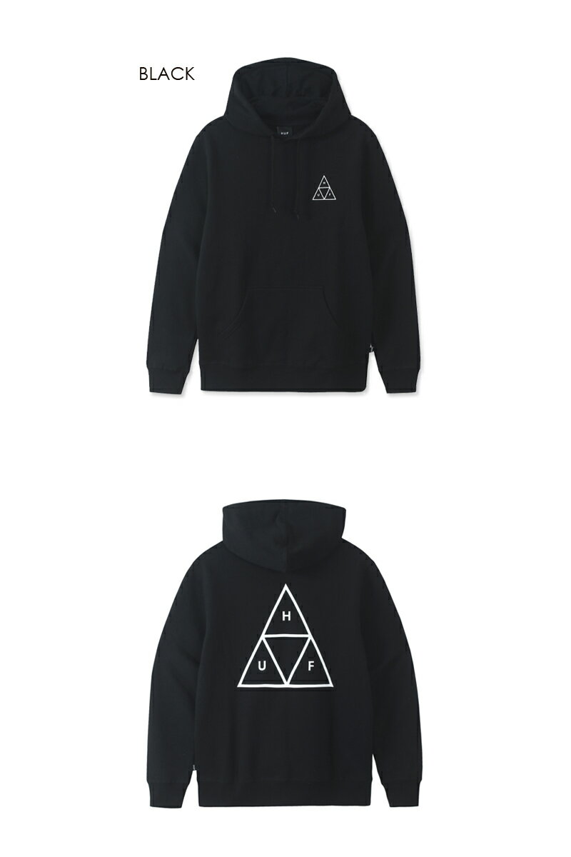 ☆HUF【ハフ】ESSENTIALS TT PULLOVER HOODIE BLACK プルオーバーフーディー ブラック 17195 17441[スケボー スケートボード メンズ レディース]