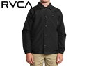 ☆RVCA【ルーカ】BERNI COACHES JACKET BLACK コーチジャケット ブラック 18171 18166 メンズ レディース スケボー