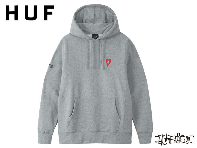 ☆HUF×PHIL FROST【ハフ×フィル・フロスト】 P/O HOODIE GREY HEATHER プルオーバーフーディー グレーヘザー 18347 18343[スケボー スケートボード メンズ レディース]