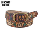 レザーベルト ☆BRACKNEY LEATHER WORKS【ブラックニーレザーワークス】LEATHER WORKS BELTS PEACE レザー ベルト ピース NO,2 13666 [MADE IN USA アメリカ製型押 レザーベルト]　20777