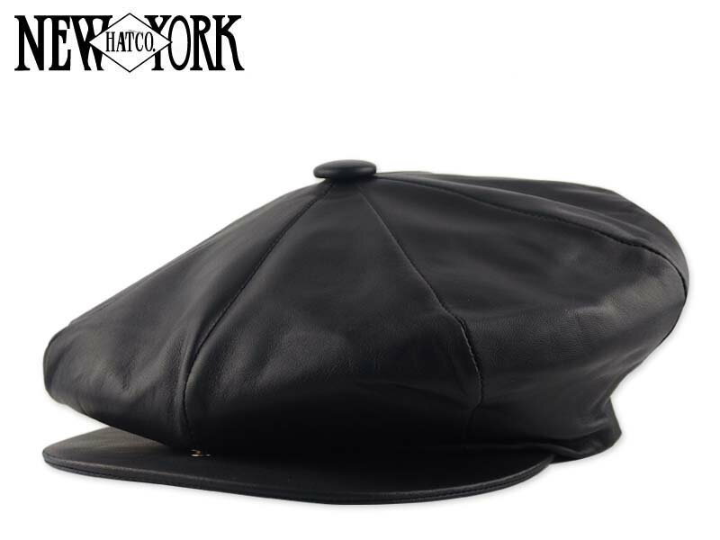 ニューヨークハット ☆NEWYORKHAT【ニューヨークハット】#9209 Lambskin Big Apple Black ラムスキン ビッグアップル レザー ブラック 19005 20601[MADE IN USA メンズ レディース 革 シープスキン]　21320