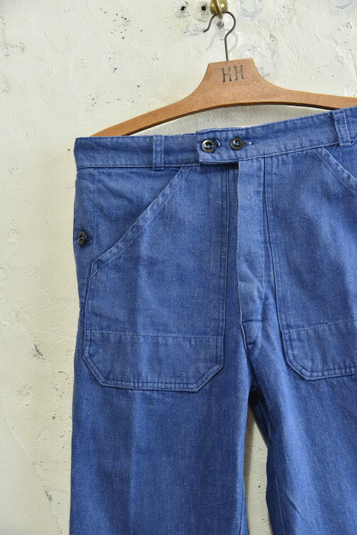 フランス製ブラックモールスキンワークパンツDEADSTOCK