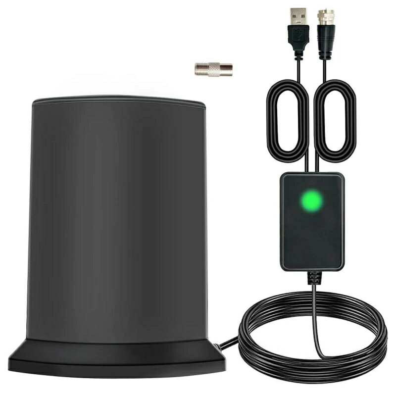 屋外テレビアンテナ地上デジタル放送用/信号内蔵アンプアンテナ360°全方位受信100受信範囲10同軸ケーブル金具装着防水防雷