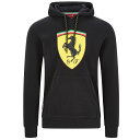 ★送料無料★Scuderia Ferrari Official Black Hoody Sweatshirt フェラーリ オフィシャル ロゴ プルオーバー パーカー フーディー ブラック