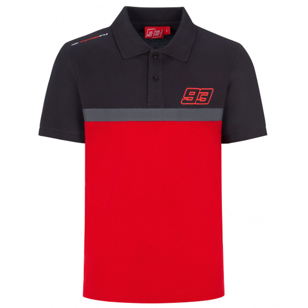 ★送料無料★Marc Marquez 93 Official Polo Shirt マルク マルケス オフィシャル ポロシャツ 半袖 グレー/レッド