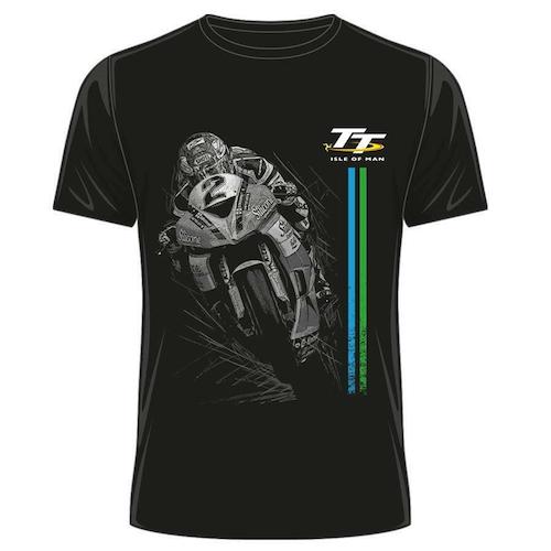 ★送料無料★Isle of Man TT Races Action Black T-shirt マン島 TT レース オフィシャル Tシャツ 半袖 ブラック